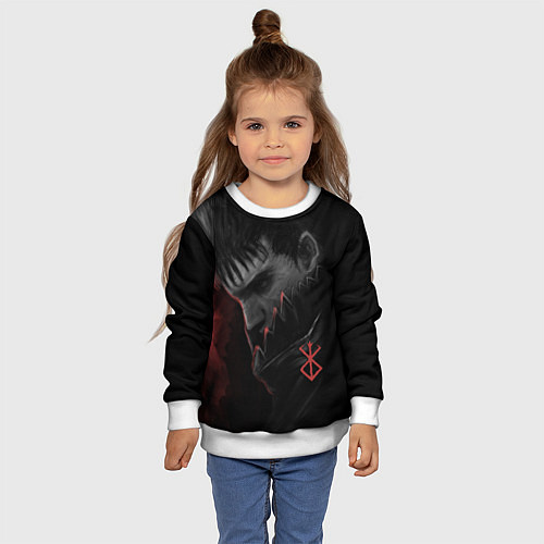 Детский свитшот Чёрный мечник / 3D-Белый – фото 4