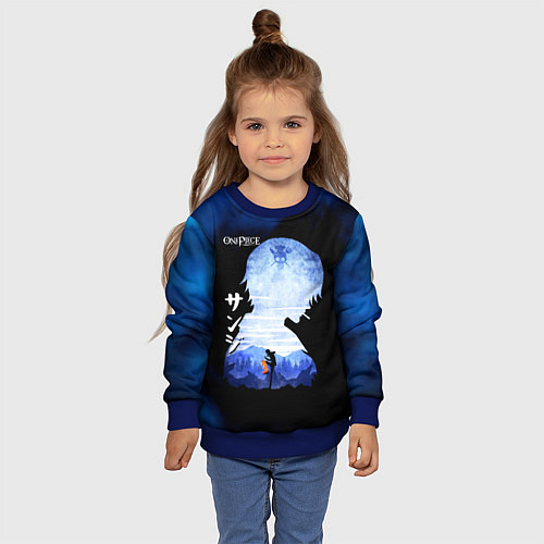 Детский свитшот Винсмок Санджи One Piece / 3D-Синий – фото 4
