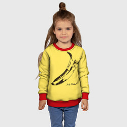 Свитшот детский Энди Уорхол - Банан, цвет: 3D-красный — фото 2