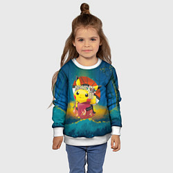 Свитшот детский Пикачу гейша, цвет: 3D-белый — фото 2