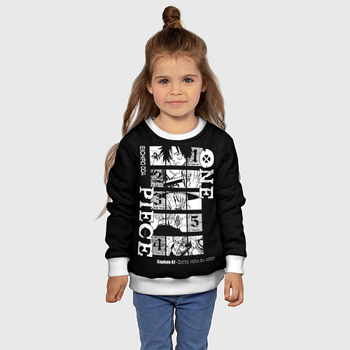 Детский свитшот ONE PIECE Главные герои / 3D-Белый – фото 4