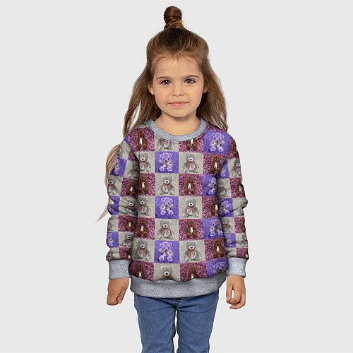 Детский свитшот Медведи на ковре / 3D-Меланж – фото 4