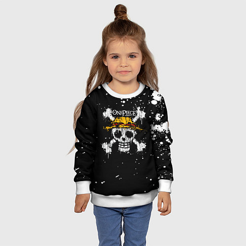 Детский свитшот Весылый Роджер One Piece / 3D-Белый – фото 4