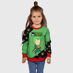 Свитшот детский Ророноа Зоро One Piece Большой куш, цвет: 3D-красный — фото 2