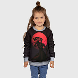 Свитшот детский Красная луна, цвет: 3D-меланж — фото 2