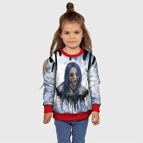 Детский свитшот BILLIE EILISH БИЛЛИ АЙЛИШ Z / 3D-Красный – фото 4