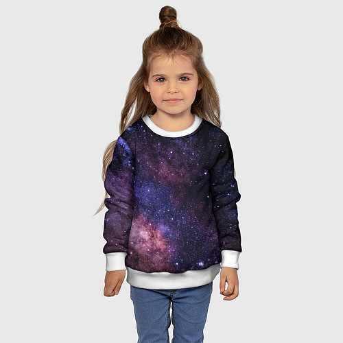 Детский свитшот Звёздное небо / 3D-Белый – фото 4