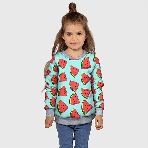Детский свитшот Дольки арбузов / 3D-Меланж – фото 4