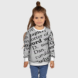 Свитшот детский Текст из словоря, цвет: 3D-белый — фото 2