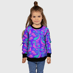 Свитшот детский Яркий цветочный узор, цвет: 3D-черный — фото 2