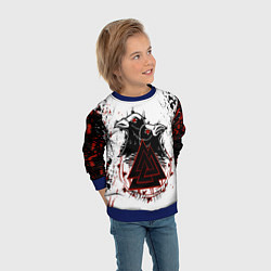 Свитшот детский VALKNUT RUNES Z, цвет: 3D-синий — фото 2