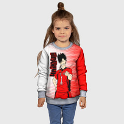 Свитшот детский Куроо Тецуро Kuroo Tetsuro, цвет: 3D-меланж — фото 2