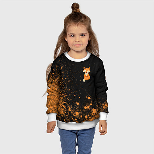 Детский свитшот Foxy - Paint / 3D-Белый – фото 4
