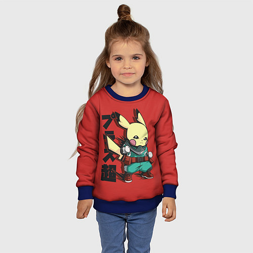 Детский свитшот Аттака Пикачу / 3D-Синий – фото 4