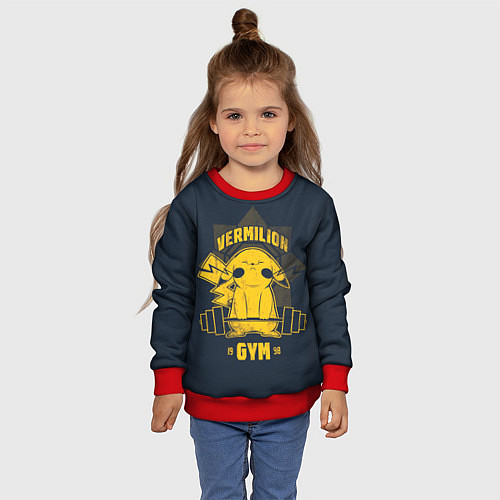 Детский свитшот Vermilion gym / 3D-Красный – фото 4
