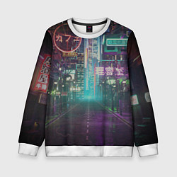 Свитшот детский Neon Tokyo, цвет: 3D-белый