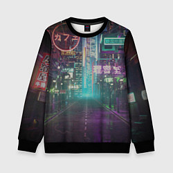Свитшот детский Neon Tokyo, цвет: 3D-черный