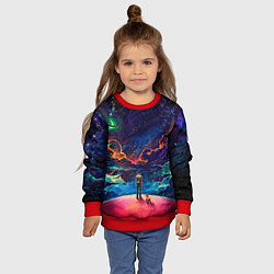Свитшот детский Глубокий космос, цвет: 3D-красный — фото 2