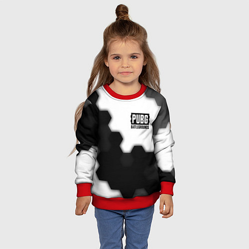 Детский свитшот PUBG: Battlegrounds - Hexagon / 3D-Красный – фото 4