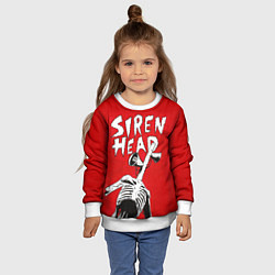 Свитшот детский Red Siren Head, цвет: 3D-белый — фото 2