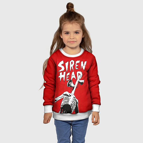 Детский свитшот Red Siren Head / 3D-Белый – фото 4
