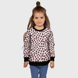 Свитшот детский Леопардовый принт розовый, цвет: 3D-черный — фото 2