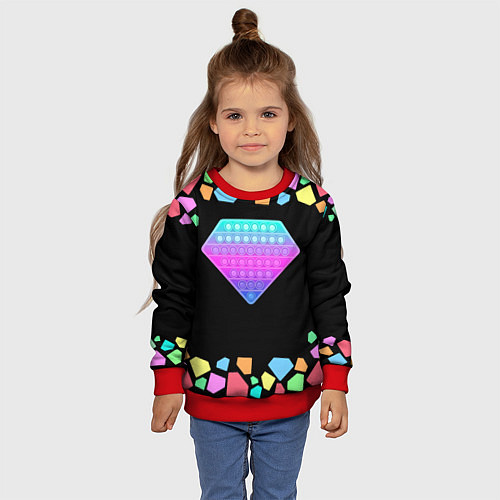 Детский свитшот POP IT DIAMOND / 3D-Красный – фото 4