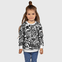 Свитшот детский Graffiti black on white, цвет: 3D-белый — фото 2