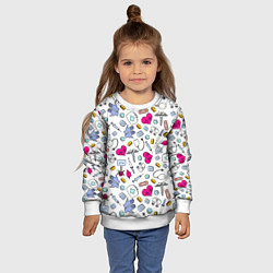 Свитшот детский Медицинский паттерн, цвет: 3D-белый — фото 2