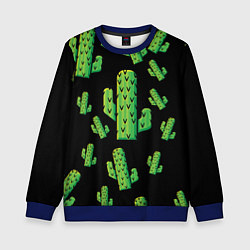 Свитшот детский Cactus Time - Веселые кактусы, цвет: 3D-синий