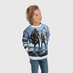 Свитшот детский Кратос и Атрей Рагнарек, цвет: 3D-белый — фото 2