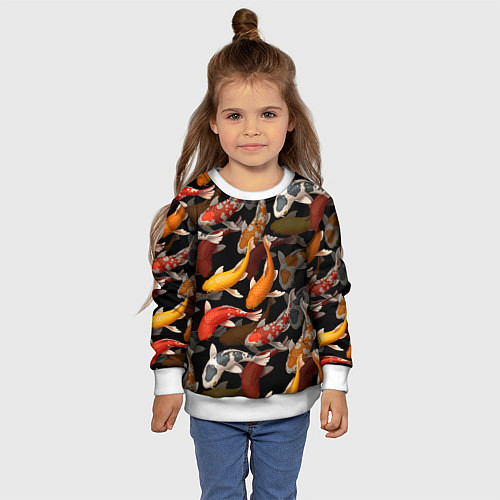 Детский свитшот Карпы кои Японские карпы / 3D-Белый – фото 4