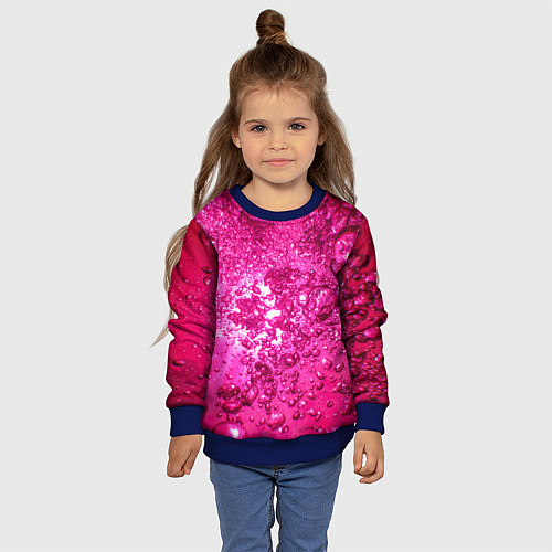 Детский свитшот Розовые Пузырьки / 3D-Синий – фото 4