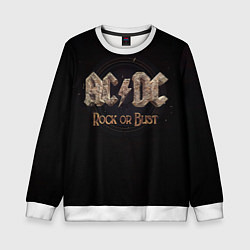 Свитшот детский ACDC Rock or Bust, цвет: 3D-белый