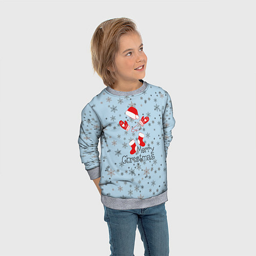 Детский свитшот Рождественская метель / 3D-Меланж – фото 3