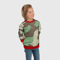 Свитшот детский Камуфляж хаки армейский, цвет: 3D-красный — фото 2