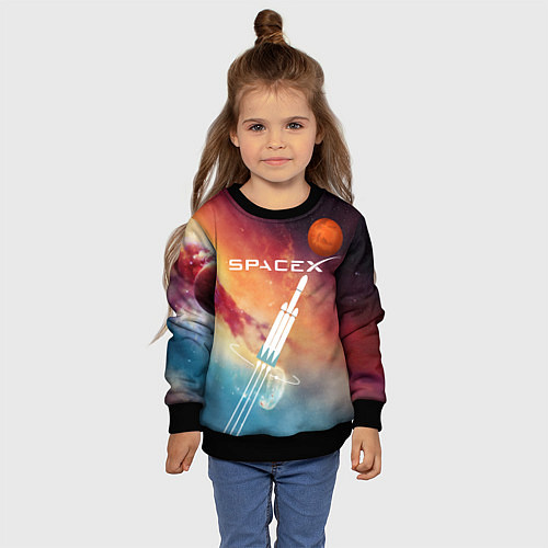 Детский свитшот Space X / 3D-Черный – фото 4