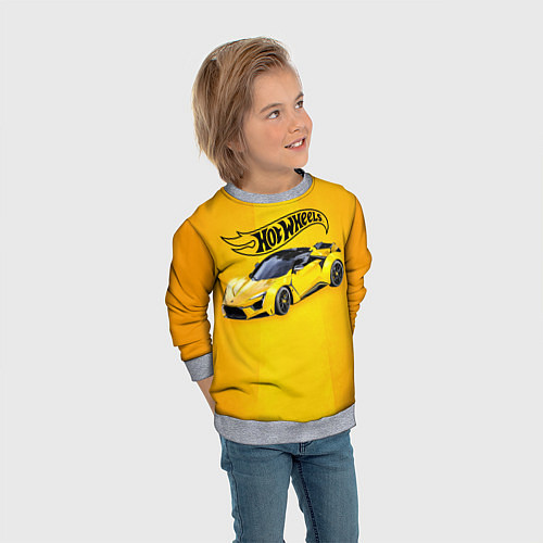 Детский свитшот Hot Wheels Хот Вилс / 3D-Меланж – фото 3