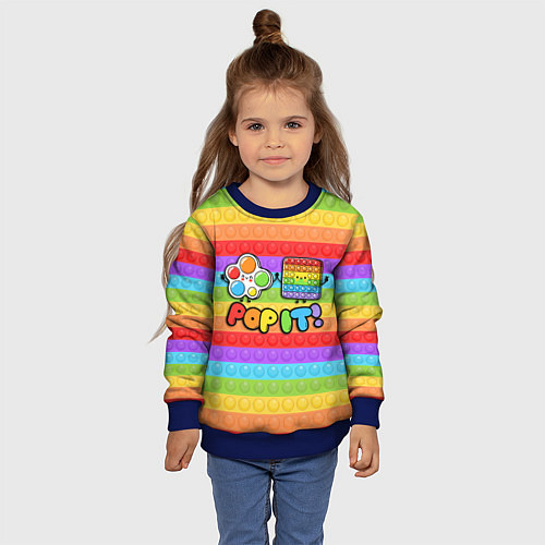 Детский свитшот POP IT - SIMPLE DIMPL / 3D-Синий – фото 4