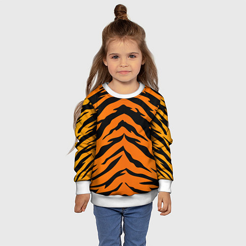 Детский свитшот Шкура тигра / 3D-Белый – фото 4