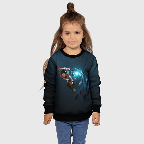 Детский свитшот Атака Кены / 3D-Черный – фото 4