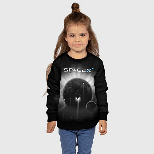 Детский свитшот Space X / 3D-Черный – фото 4