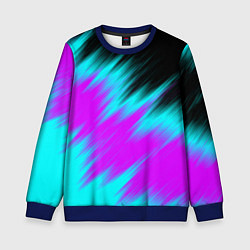 Свитшот детский НЕОНОВЫЕ ПОЛОСЫ И НИЧЕГО ЛИШНЕГО NEON STRIPES, цвет: 3D-синий