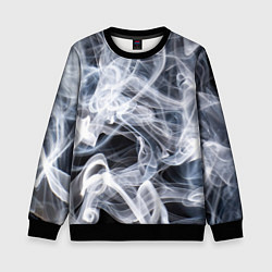 Свитшот детский Графика дыма, цвет: 3D-черный