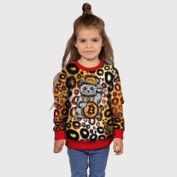 Свитшот детский BitCoin кот, цвет: 3D-красный — фото 2