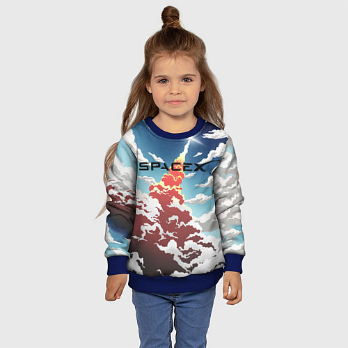 Детский свитшот Ракета SpaceX / 3D-Синий – фото 4