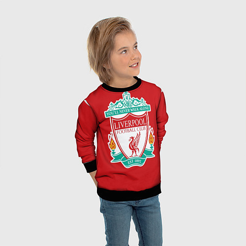 Детский свитшот F C LIVERPOOL / 3D-Черный – фото 3