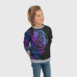 Свитшот детский Tiger Neon, цвет: 3D-меланж — фото 2