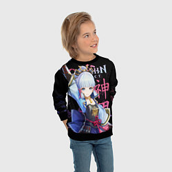 Свитшот детский Аяка Genshin Impact, цвет: 3D-черный — фото 2
