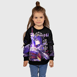Свитшот детский Сёгун Райдэн Genshin Impact, цвет: 3D-черный — фото 2